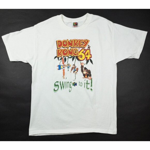 Donkey Kong 64 Swing on It T-Shirt Men Large Nintendo Video Game Graphic Tee N64 - Picture 2 of 12